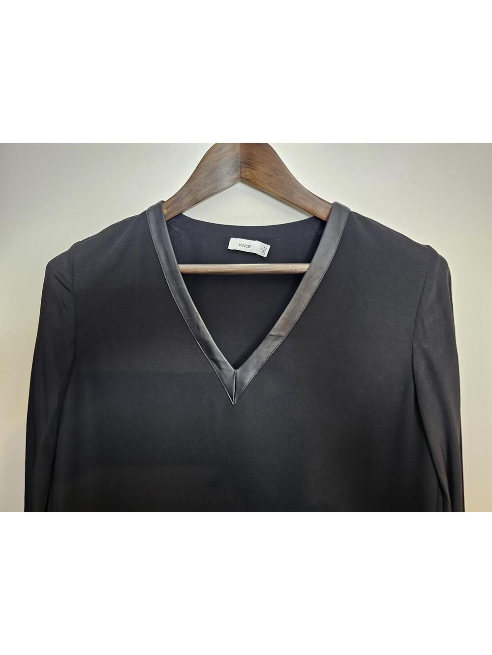 Vince Dress Black Womens Size 6 V-Neck